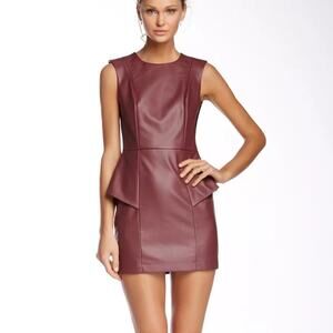 NWT BCBGeneration Saffron Faux Leather Cutout Sleeveless Casual Dress Size 10